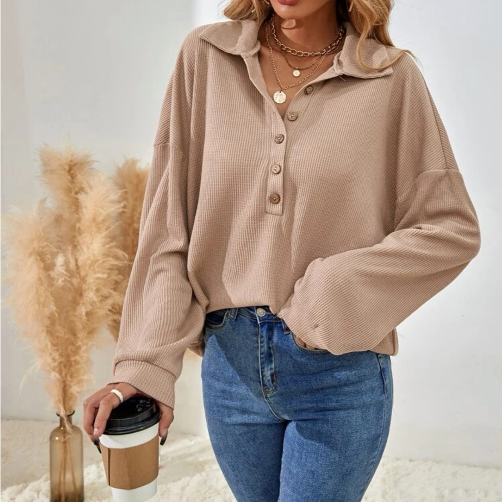 Boho Half Button Top